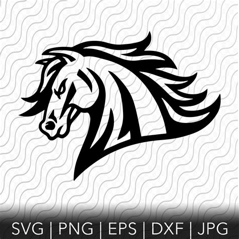 mustang horse head svg free